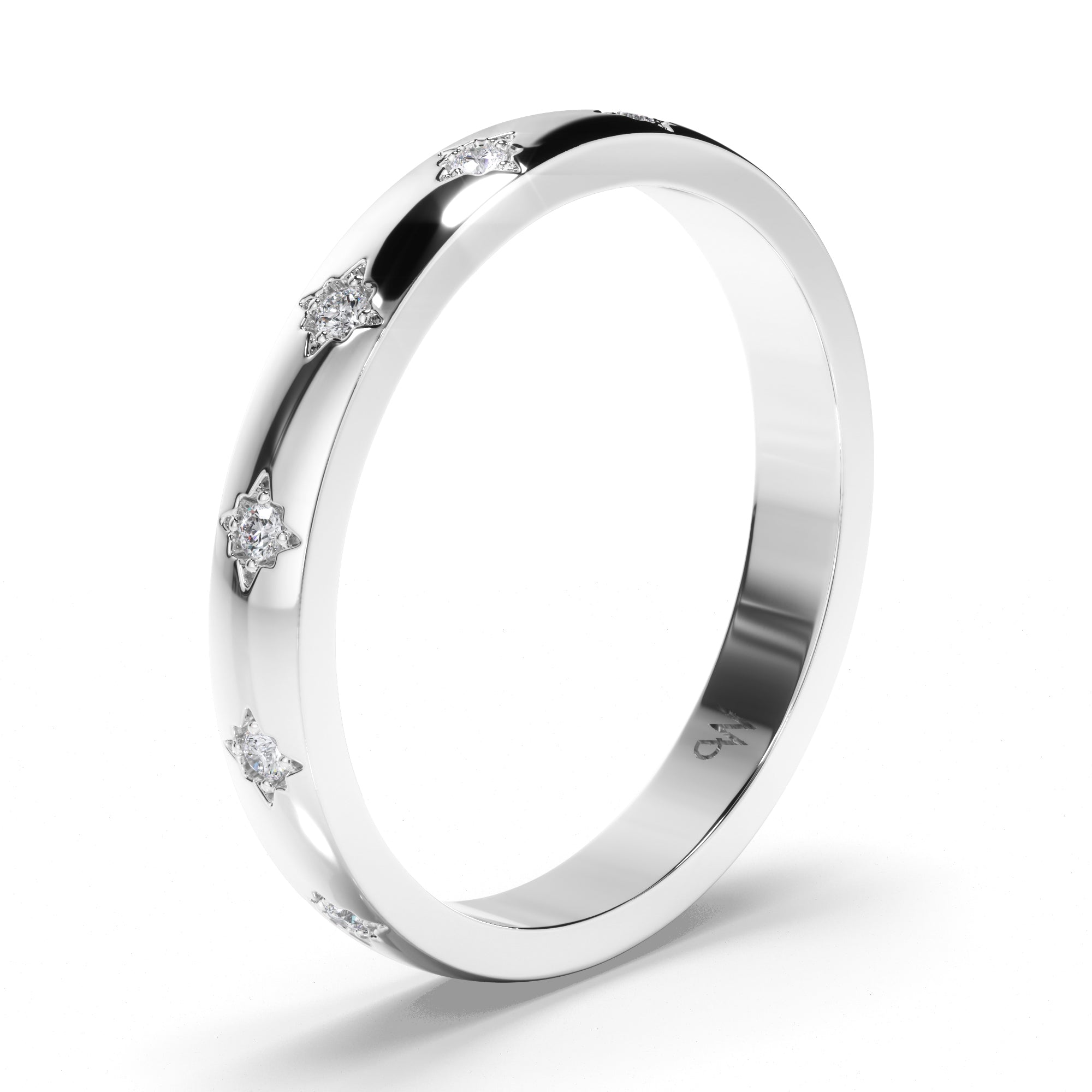 Pressure Star Set Diamond Wedding Ring