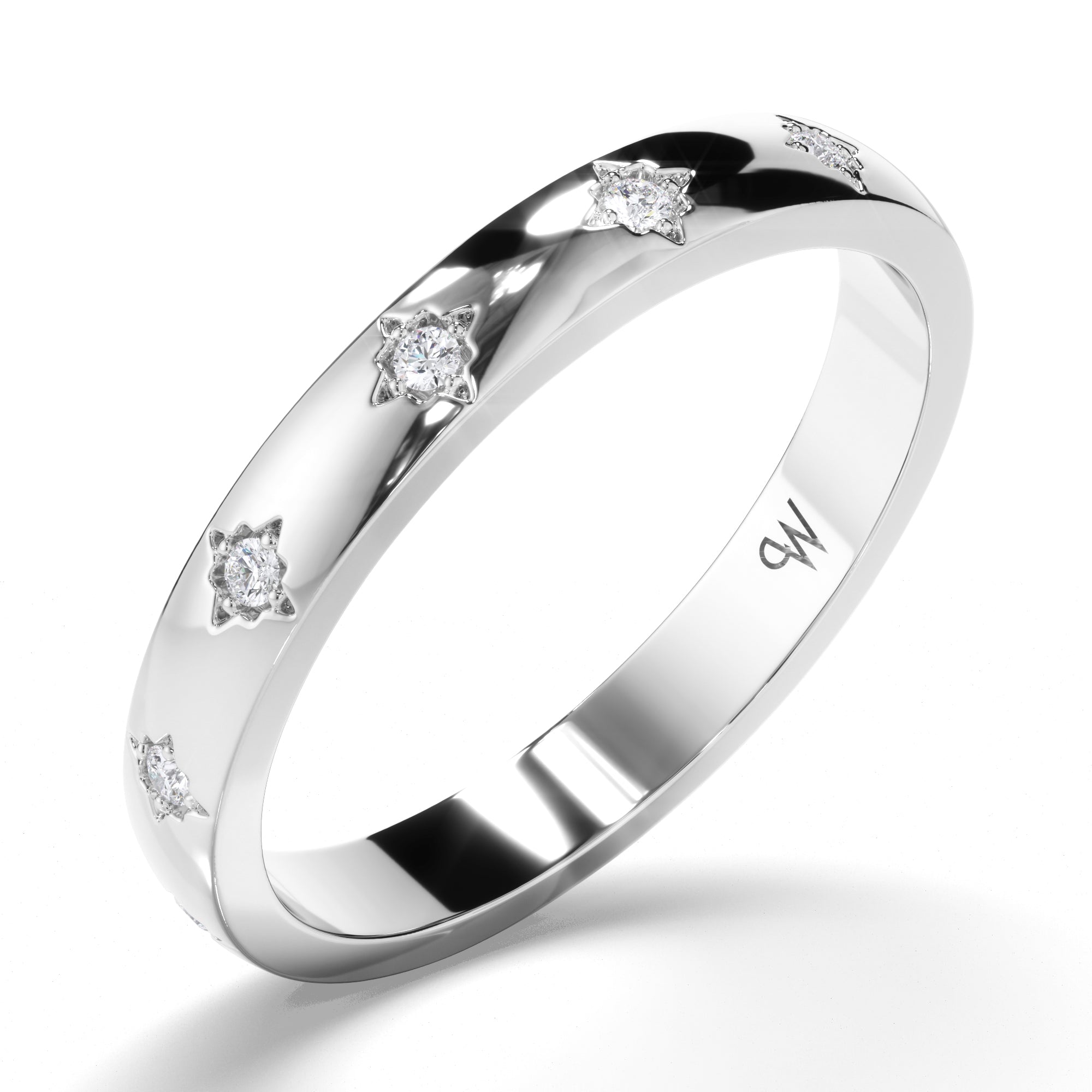Pressure Star Set Diamond Wedding Ring