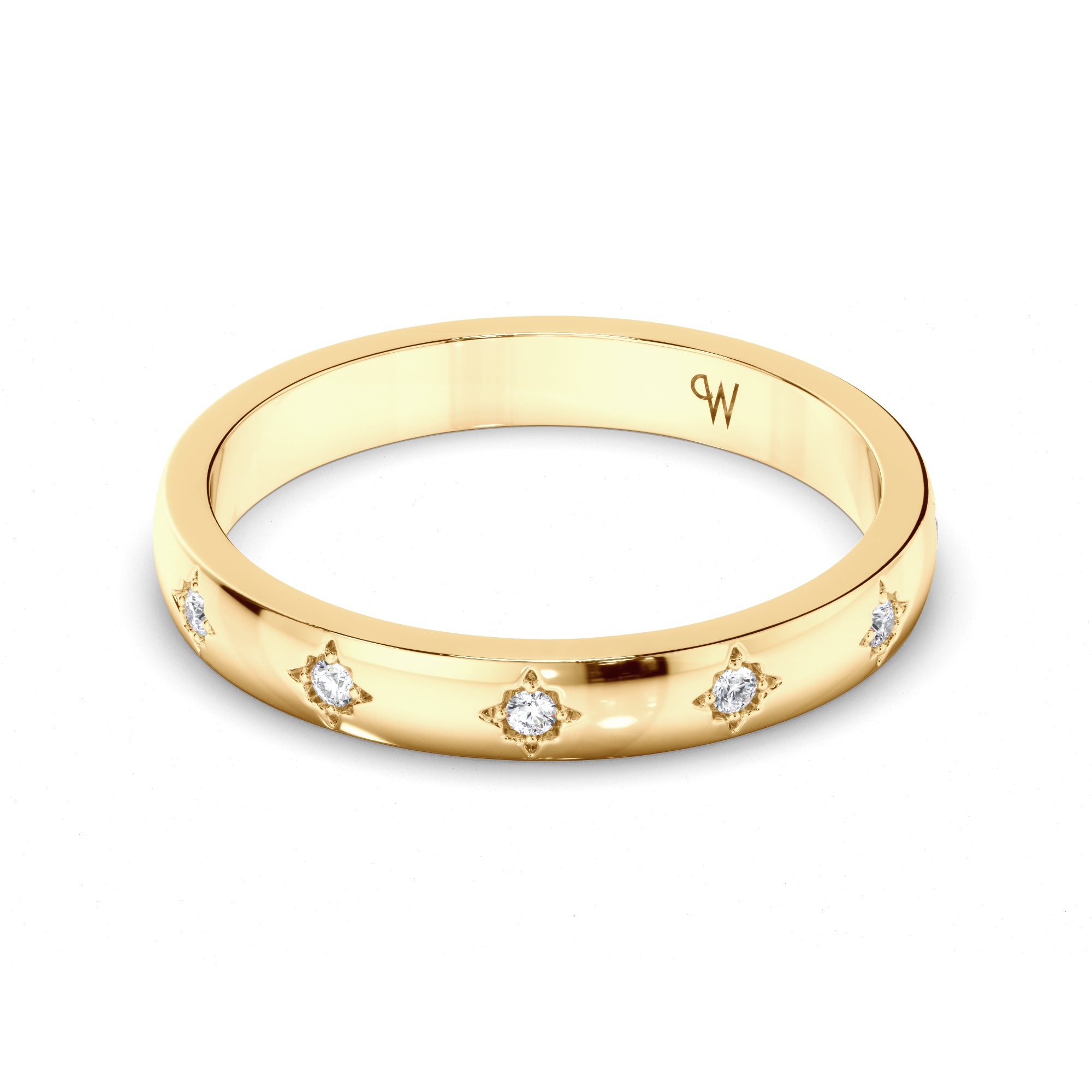 Pressure Star Set Diamond Wedding Ring