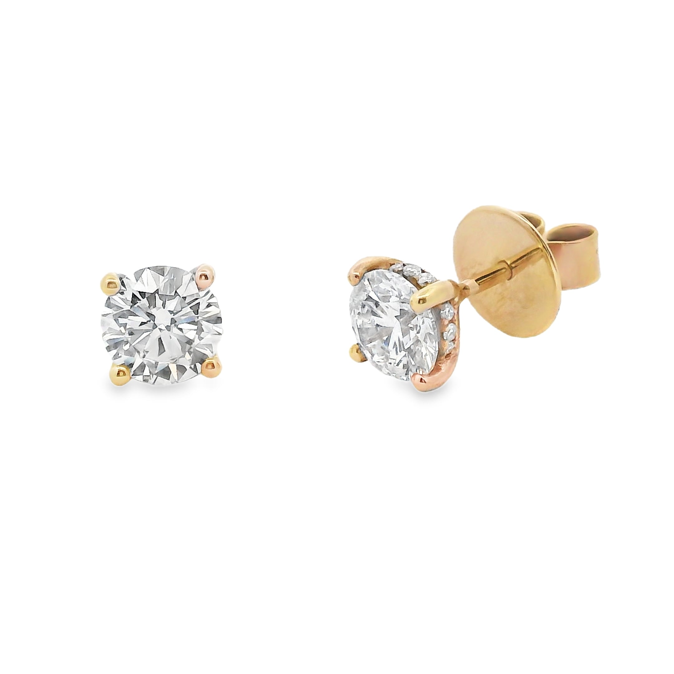 14ct Yellow Gold  2=1.39ct Lab Grown Diamond Studs