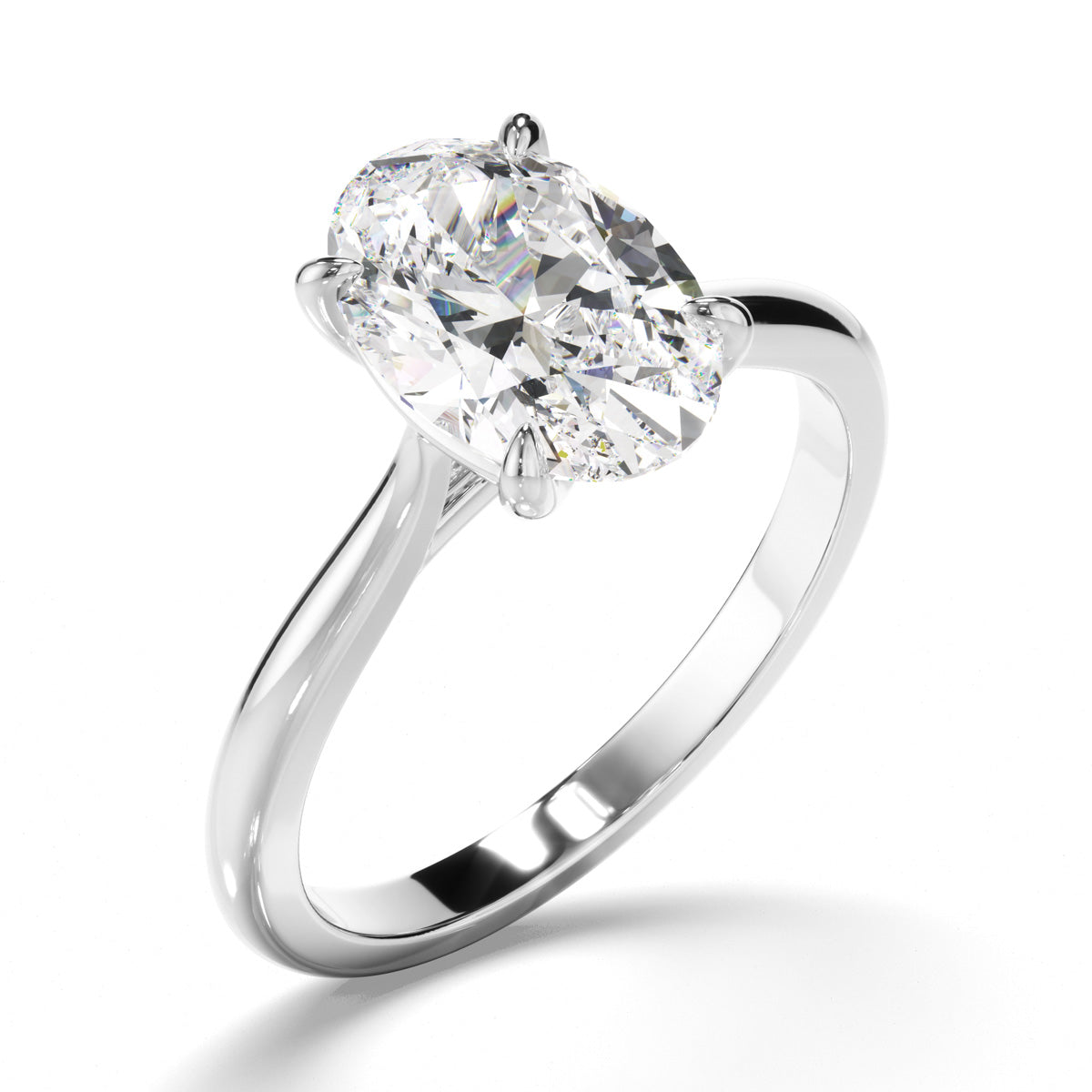 Oval Cut Diamond Solitaire Engagement Ring