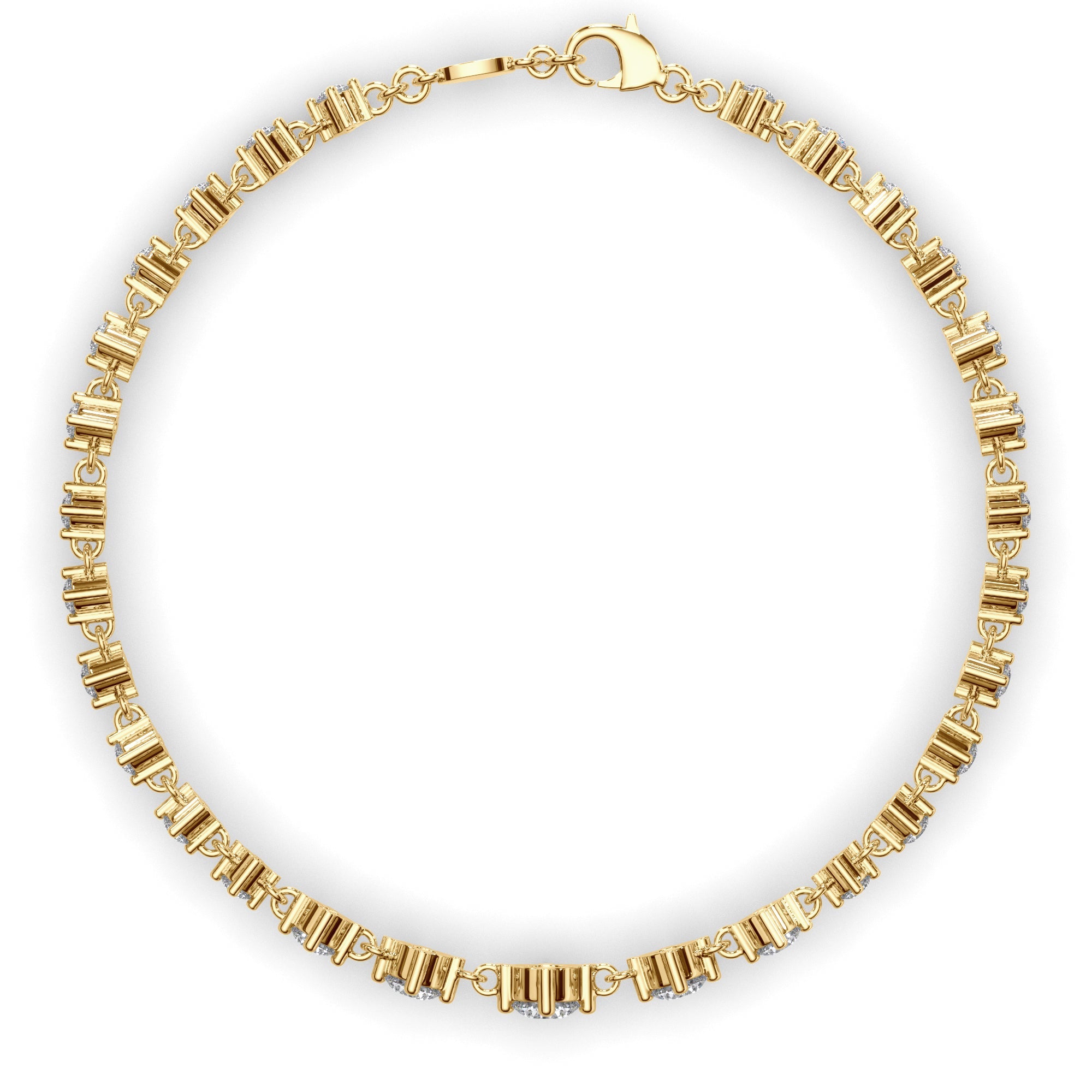 Round Brilliant Cut Natural Mined Diamond Tennis Bracelet