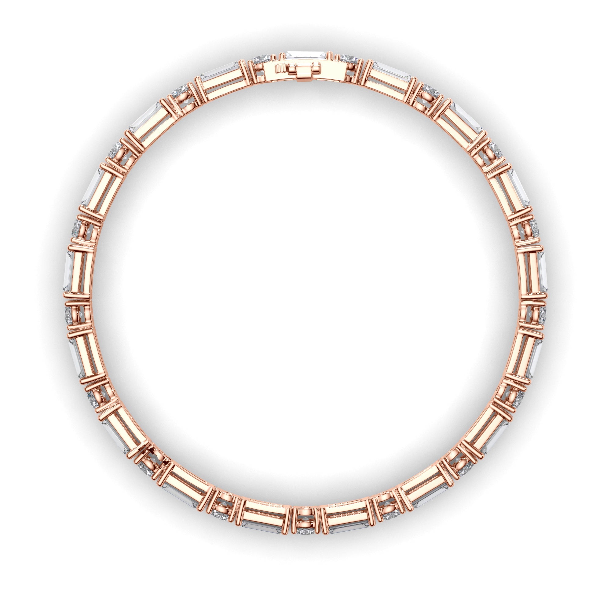 Baguette & Round Brilliant Cut Laboratory Grown Diamond Tennis Bracelet