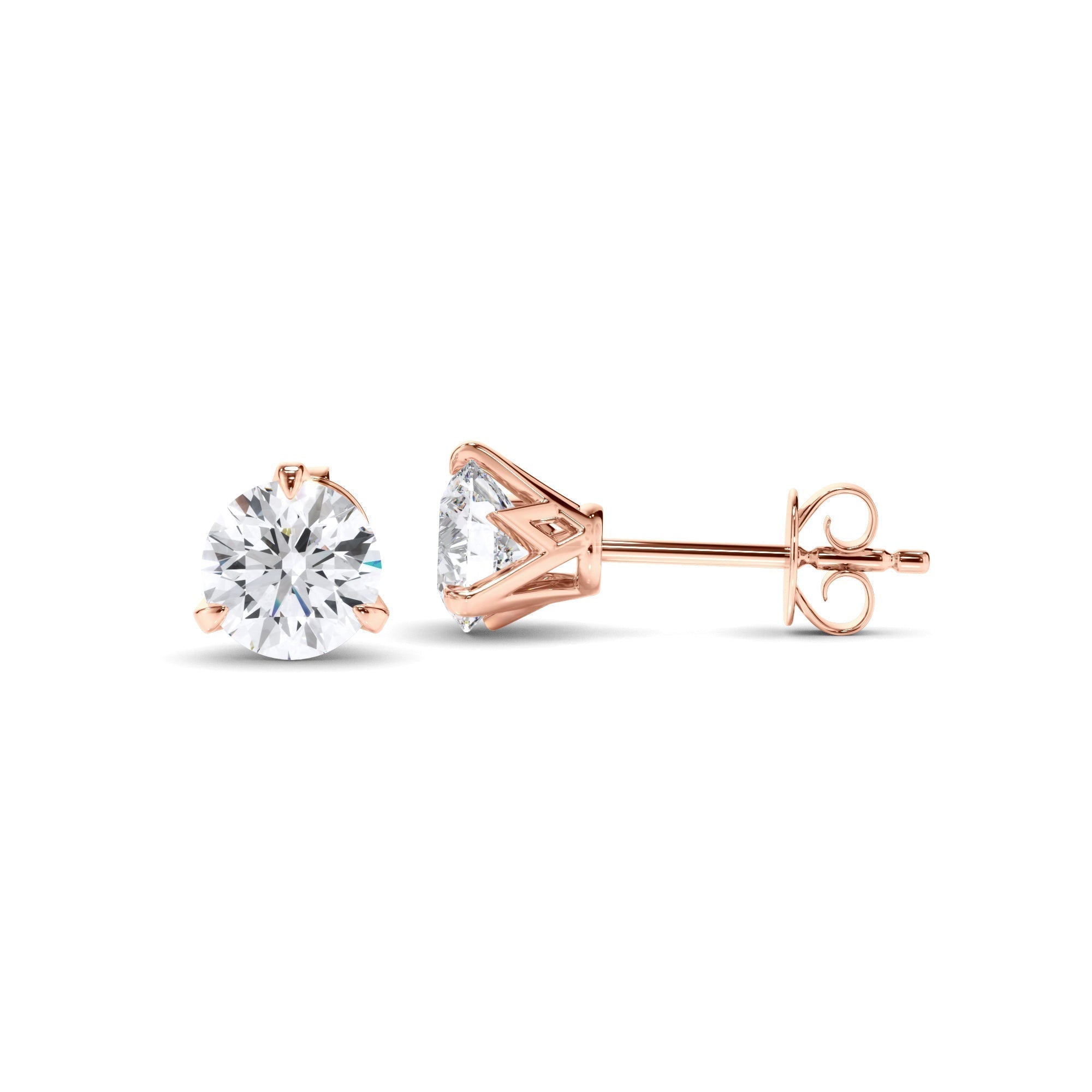 Round Brilliant Cut Diamond Stud Earrings