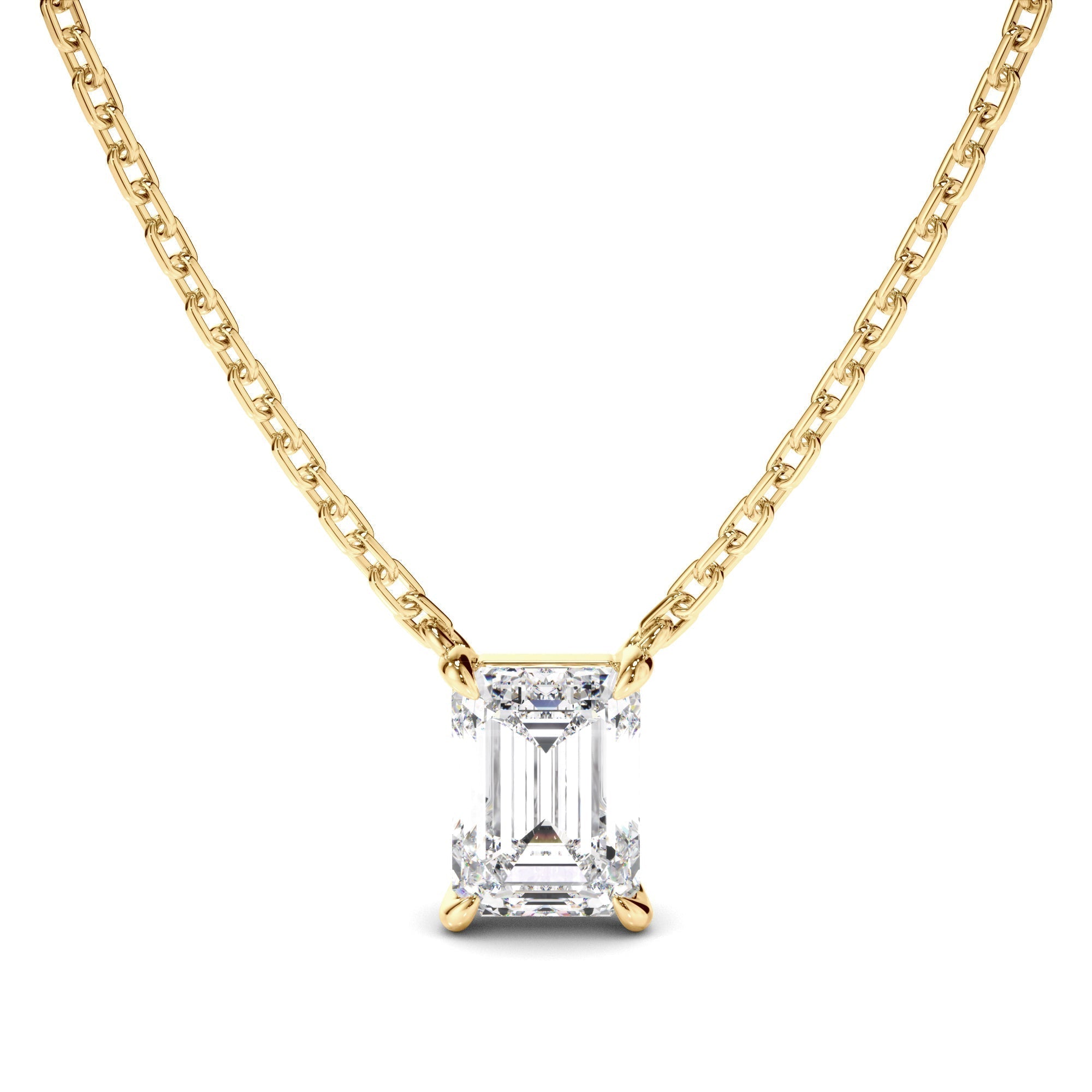 Emerald Cut Diamond Necklet