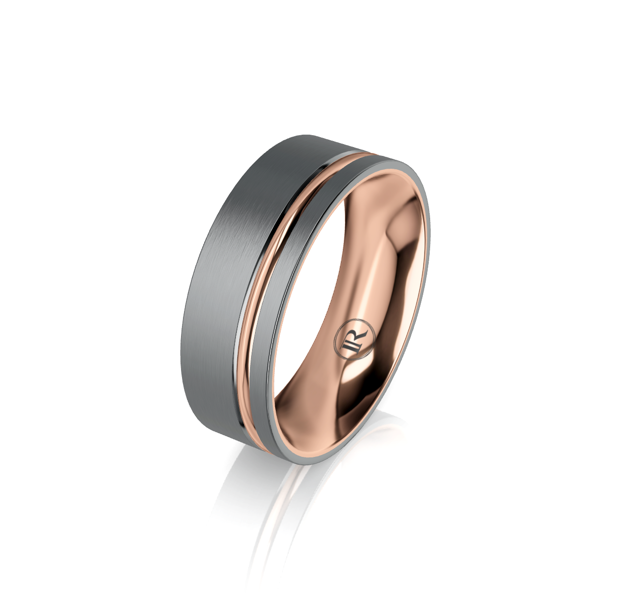 Tantalum and 9ct Rose Gold Wedding Ring