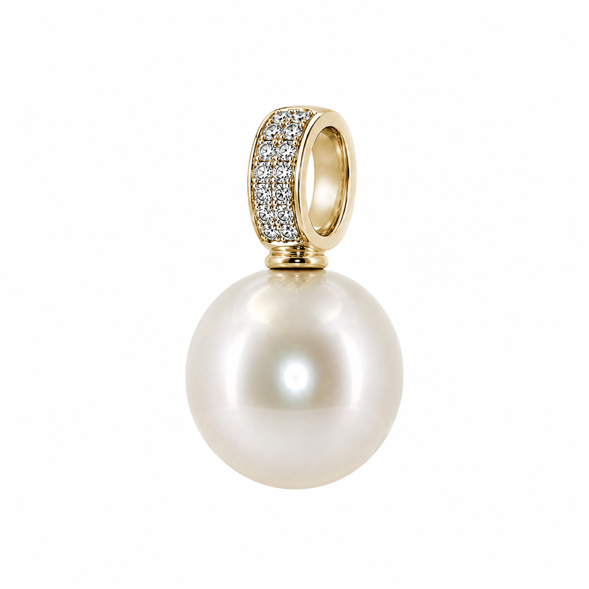 9ct Yellow Gold Pearl and Diamond Pendant.