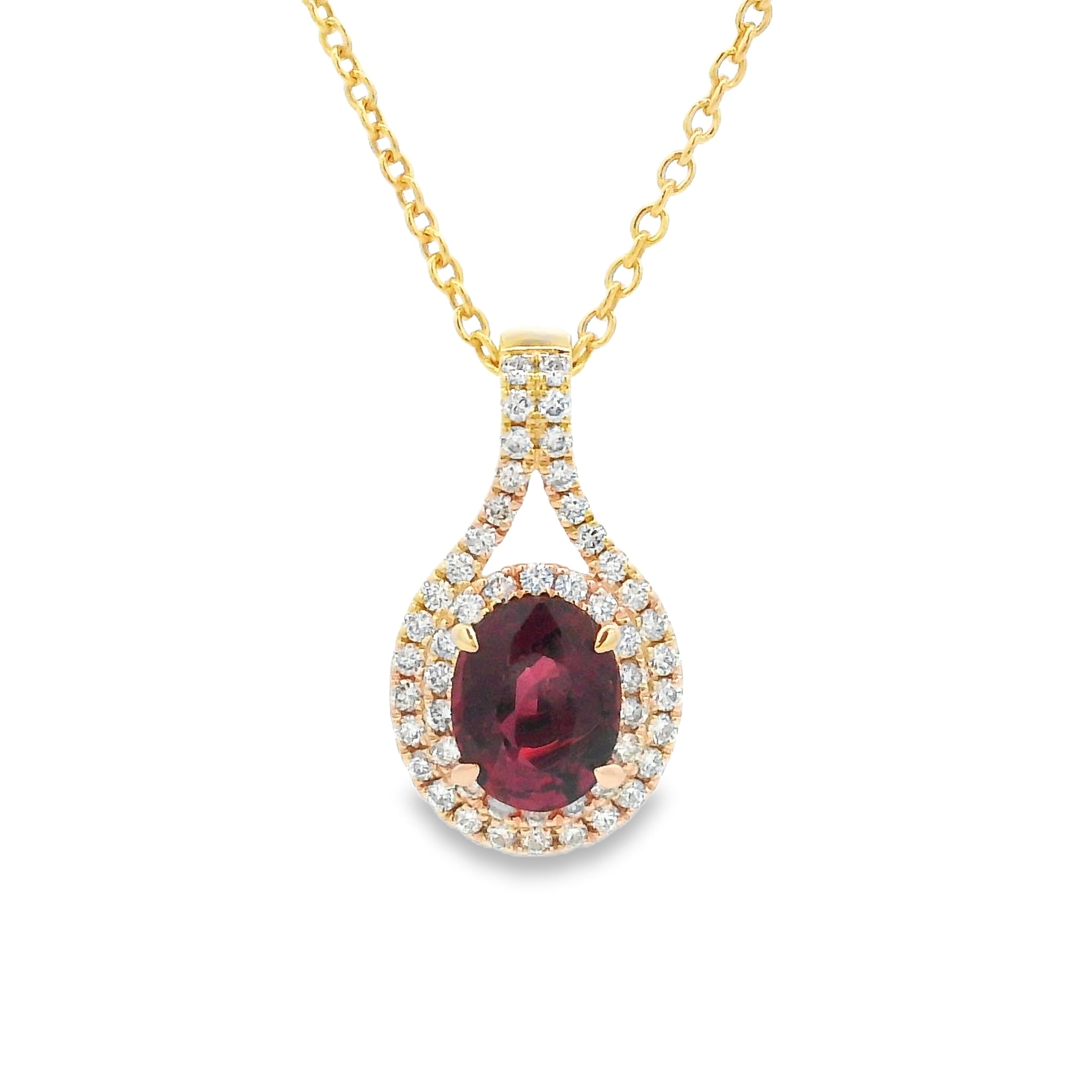 9ct Yellow Gold Ruby and Diamond Pendant
