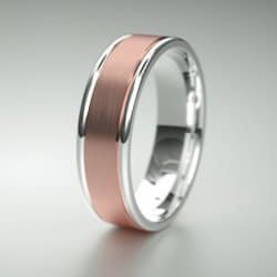 Gents Rose And White Gold Wedding Ring