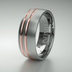 Gents Titanium And Rose Gold Wedding Ring