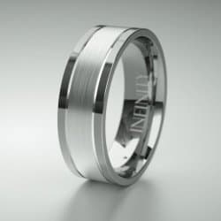 Gents White And Titanium Wedding Ring
