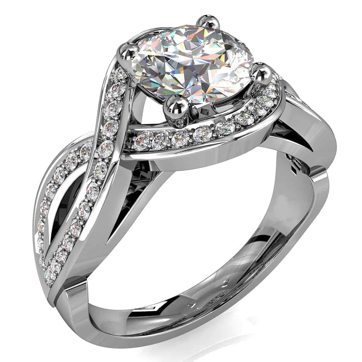 Round Brilliant Cut Diamond Halo Engagement Ring