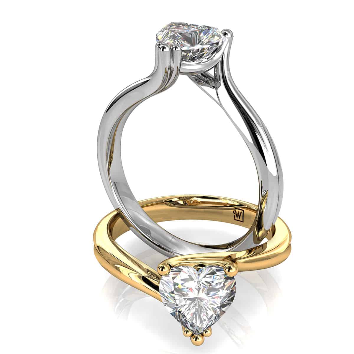 Heart Shaped Diamond Solitaire Engagement Ring