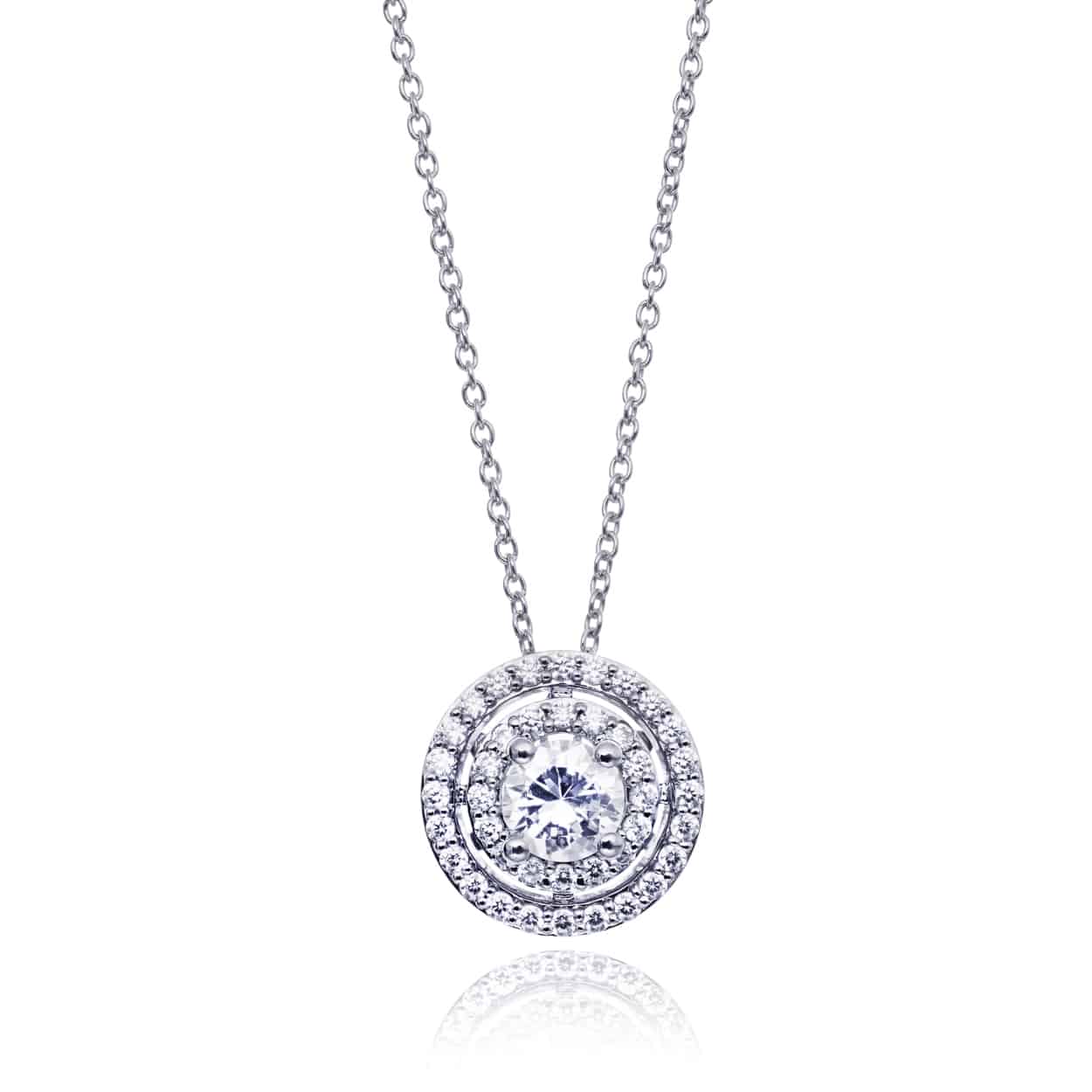 Diamond and Aquamarine Double Circle Pendant Necklace – Angara India